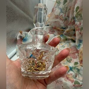 Vintage Pinwheel perfume bottle with chains inside